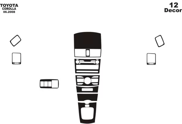 Toyota Corolla 09.07-01.11 3D Interior Dashboard Trim Kit Dash Trim Dekor 11-Parts - 1 - Interior Dash Trim Kit