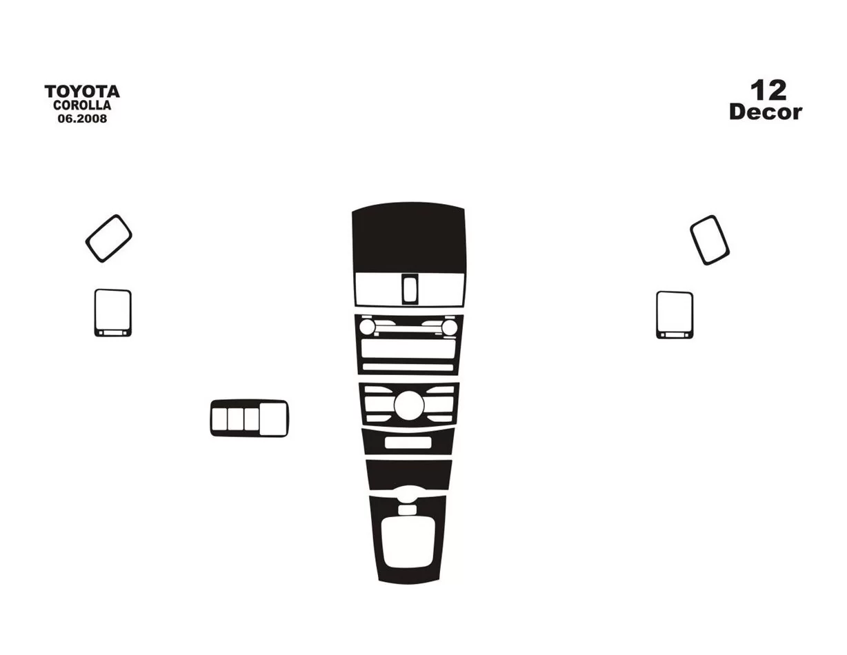 Toyota Corolla 09.07-01.11 Inleg dashboard Interieurset aansluitend en pasgemaakt op he 11 -Teile - 1