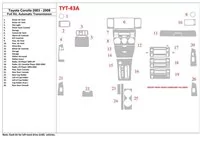 Toyota Corolla 2003-2008 Volledige set interieur BD dashboardafwerkingsset - 1 Toyota Corolla 2003-2008 Volledige set interieur BD dashboardafwerkingsset - 1