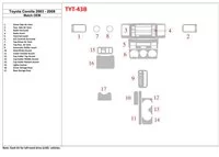 Toyota Corolla 2003-2008 OEM-naleving Interieur BD Dash Trim Kit - 1 Toyota Corolla 2003-2008 OEM-naleving Interieur BD Dash Trim Kit - 1