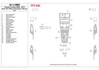 Toyota Corolla 2009-UP Basic Set, Zonder NAVI Interieur BD Dash Trim Kit - 1
