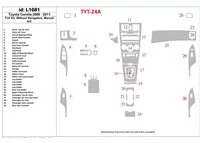 Toyota Corolla 2009-UP Volledige set, zonder NAVI interieur BD Dash Trim Kit - 1