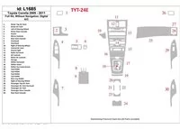 Toyota Corolla 2009-UP Full Set, Without NAVI, Automatic AC Interior BD Dash Trim Kit - 1 - Interior Dash Trim Kit