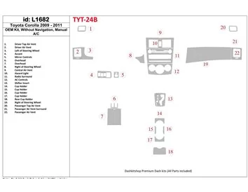 Conformité OEM Toyota Corolla 2009-UP, sans kit de garniture de tableau de bord intérieur NAVI BD - 1