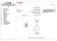 Conformité OEM Toyota Corolla 2009-UP, sans kit de garniture de tableau de bord intérieur NAVI BD - 1