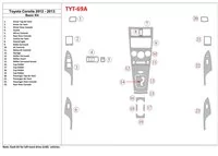 Toyota Corolla 2012-2013 Kit de garniture de tableau de bord intérieur BD de base - 1 Toyota Corolla 2012-2013 Kit de garniture de tableau de bord intérieur BD de base - 1