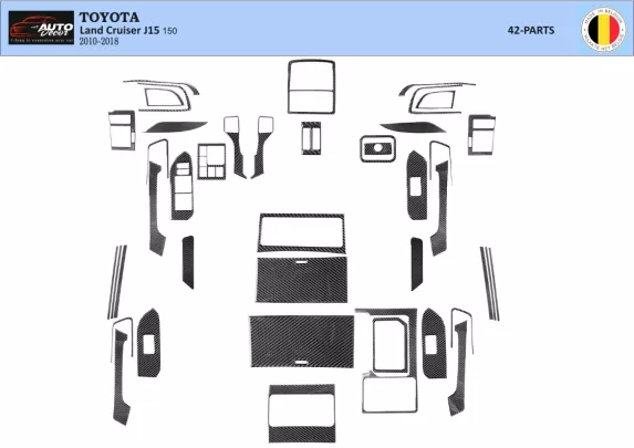 Toyota Land Cruiser Prado 150 2009-2014 Interieur BD Dash Trim Kit - 1 Toyota Land Cruiser Prado 150 2009-2014 Interieur BD Dash Trim Kit - 1