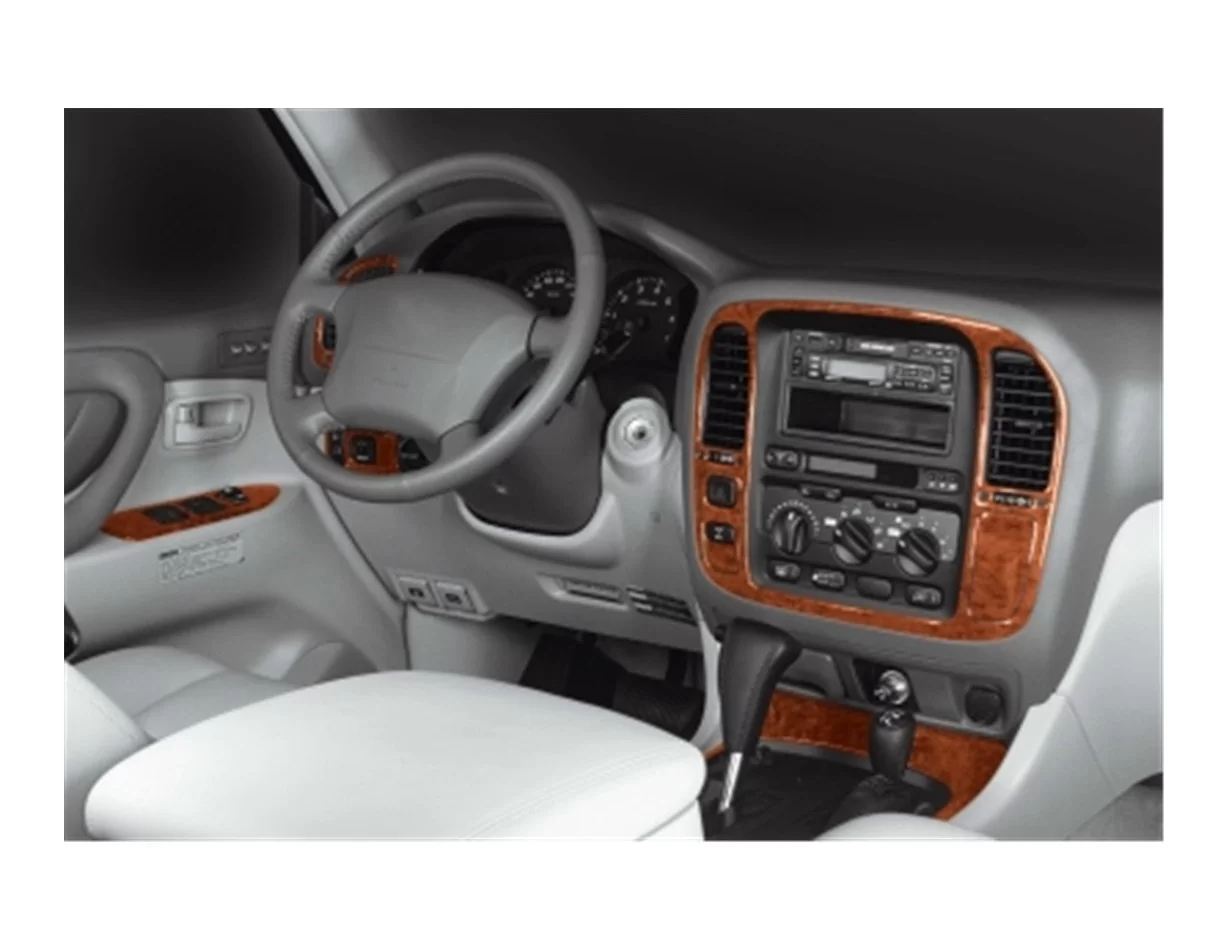 Toyota Landcruiser 05.98-12.03 Kit de garniture de tableau de bord intérieur 3D Dash Trim Dekor 16-Parts - 1