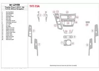 Toyota Pius V 2012-UP Full Set, Without NAVI Interior BD Dash Trim Kit - 1 - Interior Dash Trim Kit
