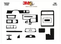 Toyota Prado 01.01-12.02 Kit de garniture de tableau de bord intérieur 3D Dash Trim Dekor 18-Parts - 2 Toyota Prado 01.01-12.02 Kit de garniture de tableau de bord intérieur 3D Dash Trim Dekor 18-Parts - 2