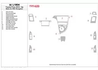 Ensemble de base Toyota Prius 2010-UP, avec système NAVI Kit de garniture de tableau de bord intérieur BD - 1
