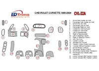 Chevrolet Corvette 1998-2004 Volledige set interieur BD Dash Trim Kit - 1 Chevrolet Corvette 1998-2004 Volledige set interieur BD Dash Trim Kit - 1