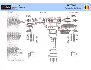 Toyota Tacoma 2016-2020 Inleg dashboard Interieurset aansluitend en pasgemaakt op he 78 -Teile - 1