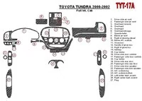 Toyota Tundra 2000-2002 4 deuren, volledige set, 27 delen set BD interieur dashboard trim kit - 1 Toyota Tundra 2000-2002 4 deuren, volledige set, 27 delen set BD interieur dashboard trim kit - 1