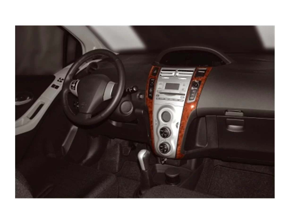 Toyota Yaris 12.05-12.09 Kit de garnitures de tableau de bord intérieur 3D Dash Trim Dekor 2-Parts - 1