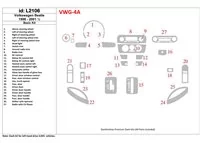 Volkswagen Beetle 1998-2001 Kit de garniture de tableau de bord intérieur BD - 1