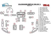 Volkswagen Beetle 1998-2001 Kit de garniture de tableau de bord intérieur BD - 3