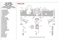 Volkswagen Beetle 2001-2005 Ensemble complet de garnitures de tableau de bord intérieur BD - 1