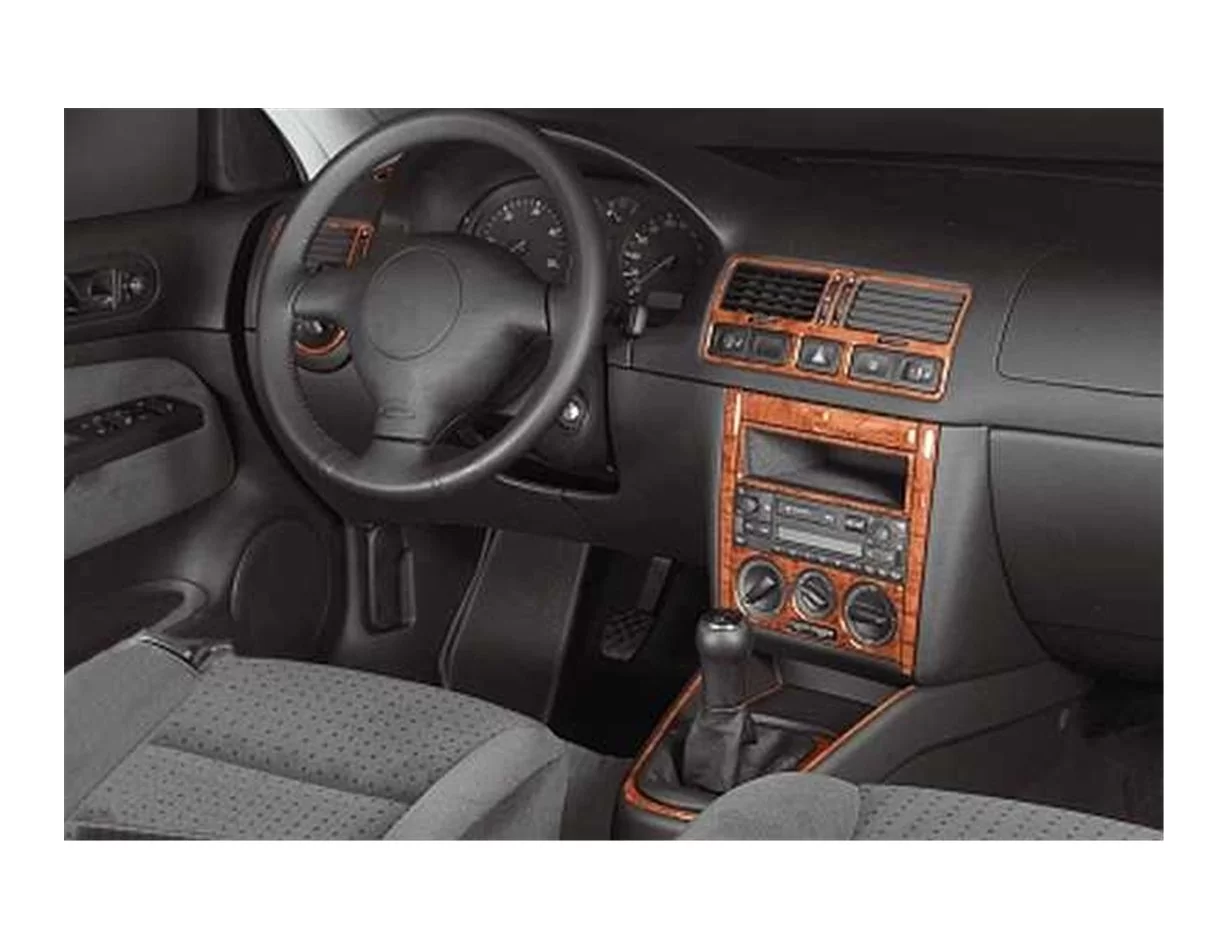 Volkswagen Bora 10.98-12.08 Inleg dashboard Interieurset aansluitend en pasgemaakt op he 19 -Teile - 1