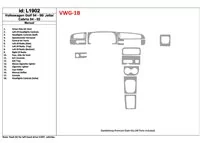 Volkswagen Cabrio 1994-2002 Handgeschakelde Versnellingsbak, 18-delige set Interieur BD Dash Trim Kit - 1 Volkswagen Cabrio 1994-2002 Handgeschakelde Versnellingsbak, 18-delige set Interieur BD Dash Trim Kit - 1