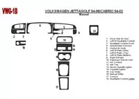 Volkswagen Cabrio 1994-2002 Handgeschakelde Versnellingsbak, 18-delige set Interieur BD Dash Trim Kit - 3 Volkswagen Cabrio 1994-2002 Handgeschakelde Versnellingsbak, 18-delige set Interieur BD Dash Trim Kit - 3