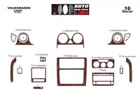 Volkswagen Caddy 01.04-08.09 Kit de garniture de tableau de bord intérieur 3D Dash Trim Dekor 16-Parts - 2 Volkswagen Caddy 01.04-08.09 Kit de garniture de tableau de bord intérieur 3D Dash Trim Dekor 16-Parts - 2
