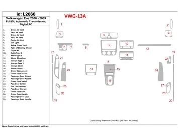 Volkswagen EOS 2006-UP Full Set, Automatic Gear Interior BD Dash Trim Kit - 1 - Interior Dash Trim Kit