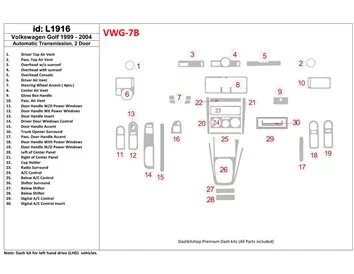 Volkswagen Golf 1999-2004 2 Portes, Boîte Automatique Intérieur BD Décoration de Tableau de Bord - 1