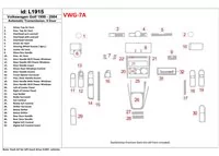 Kit Décoration Tableau de Bord Intérieur BD Volkswagen Golf 1999-2004 4 Portes, Boîte Automatique - 1