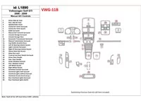 Volkswagen Golf V GTI 2006-UP Manual Gearbox A/C Control Interior BD Dash Trim Kit - 1 - Interior Dash Trim Kit