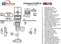 Volkswagen Golf V GTI 2006-UP Manual Gearbox A/C Control Interior BD Dash Trim Kit - 2 - Interior Dash Trim Kit