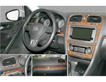 Volkswagen Jetta 01.2010 Kit de garniture de tableau de bord intérieur 3D Dash Trim Dekor 16-Parts - 1