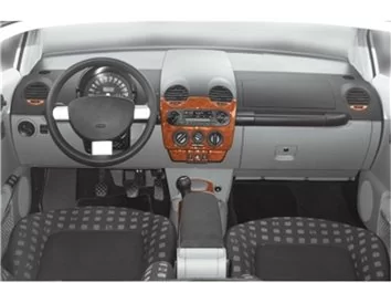 Volkswagen New Beettle 03.98-04.02 Kit de garniture de tableau de bord intérieur 3D Dash Trim Dekor 11-Parts - 1
