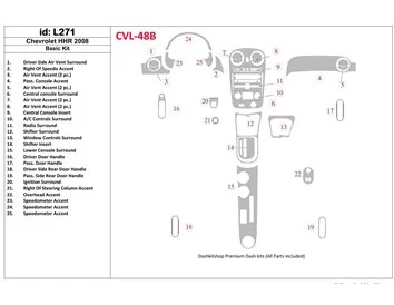 Chevrolet HHR 2008-2008 Kit de garniture de tableau de bord intérieur BD de base - 1