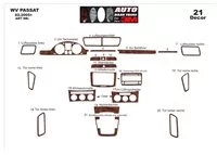 Volkswagen Passat B6 02.05 09.10 Kit de garniture de tableau de bord intérieur 3D Dash Trim Dekor 18-Parts - 2 Volkswagen Passat B6 02.05 09.10 Kit de garniture de tableau de bord intérieur 3D Dash Trim Dekor 18-Parts - 2