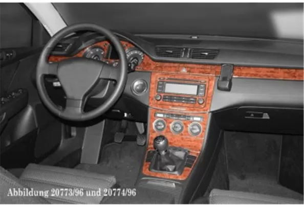 Volkswagen Passat B6 Tacho 02.05 09.10 Kit de garniture de tableau de bord intérieur 3D Dash Trim Dekor 3-Parts - 1 Volkswagen Passat B6 Tacho 02.05 09.10 Kit de garniture de tableau de bord intérieur 3D Dash Trim Dekor 3-Parts - 1