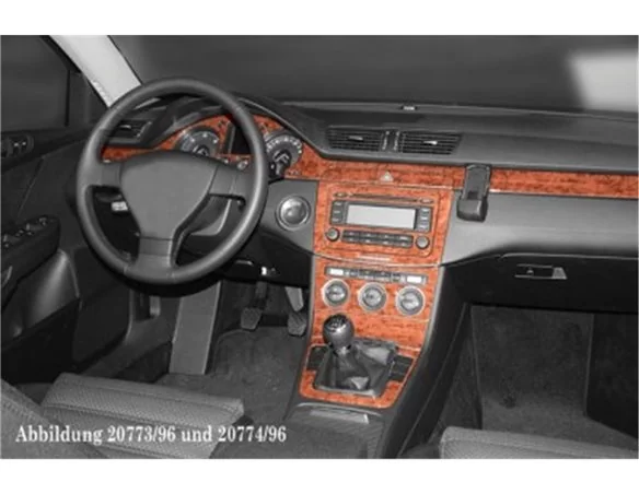 Volkswagen Passat B6 Tacho 02.05 09.10 Inleg dashboard Interieurset aansluitend en pasgemaakt op he 3 -Teile - 1