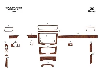 Volkswagen Passat B7 01.2010 3D Interior Dashboard Trim Kit Dash Trim Dekor 17-Parts - 1 - Interior Dash Trim Kit