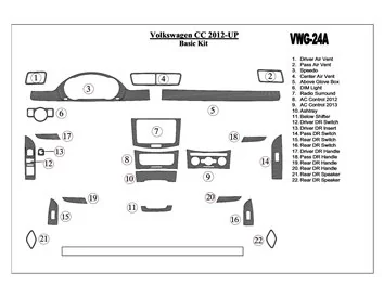Volkswagen Passat CC 2012-UP Basisset Interieur BD Dash Trim Kit