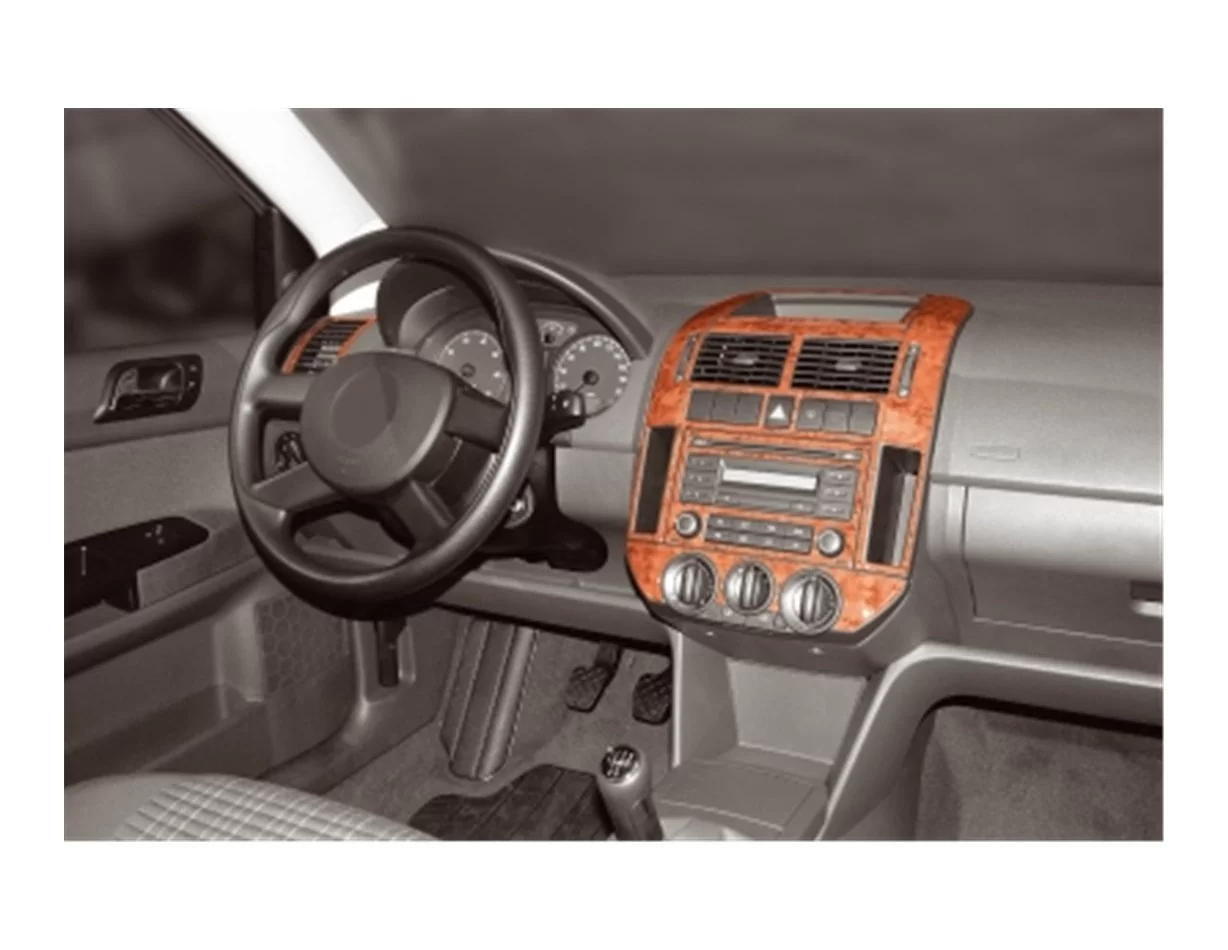 Volkswagen Polo 9N3 03.05-08.09 Kit de décoration intérieure 3D pour tableau de bord Dash Trim Dekor 15-Parts - 1