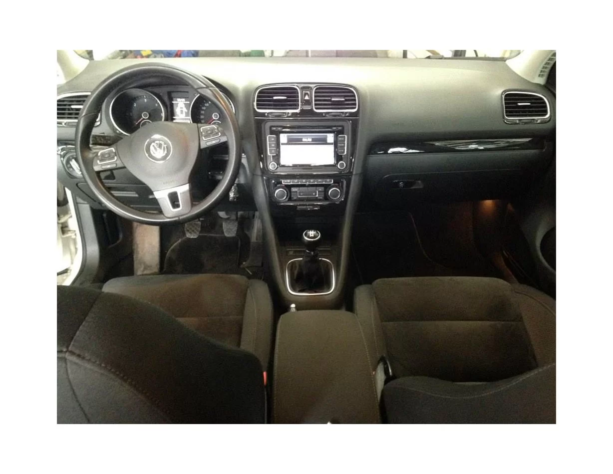 Volkswagen Polo V 6R 09.2009 Kit de décoration intérieure 3D pour tableau de bord Dash Trim Dekor 14-Parts - 1