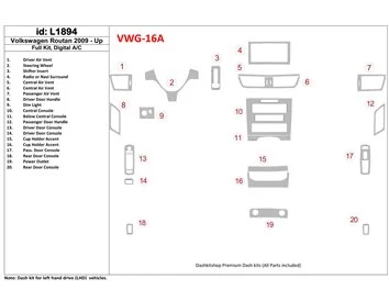 Volkswagen Routan 2009-UP Ensemble complet, kit de garniture de tableau de bord BD intérieur AC automatique - 1