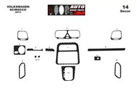 Volkswagen Scirocco 01.2013 Kit de garniture de tableau de bord intérieur 3D Dash Trim Dekor 16-Parts - 2