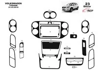 Volkswagen Tiguan 09.2011 Kit de garniture de tableau de bord intérieur 3D Dash Trim Dekor 23-Parts - 1 Volkswagen Tiguan 09.2011 Kit de garniture de tableau de bord intérieur 3D Dash Trim Dekor 23-Parts - 1