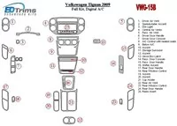 Volkswagen Tiguan 2009-2009 volledige set, automatische AC interieur BD dash trim kit - 2 Volkswagen Tiguan 2009-2009 volledige set, automatische AC interieur BD dash trim kit - 2