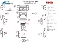 Volkswagen Tiguan 2009-2009 Ensemble complet, Boîte de vitesses manuelle AC Intérieur BD Dash Trim Kit - 2 Volkswagen Tiguan 2009-2009 Ensemble complet, Boîte de vitesses manuelle AC Intérieur BD Dash Trim Kit - 2