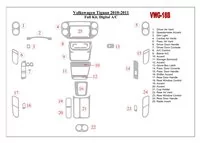 Volkswagen Tiguan 2010-UP Ensemble complet, kit de garniture de tableau de bord intérieur BD à contrôle automatique de la climat Volkswagen Tiguan 2010-UP Ensemble complet, kit de garniture de tableau de bord intérieur BD à contrôle automatique de la climat