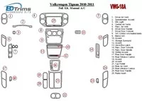 Volkswagen Tiguan 2010-UP Volledige set, handgeschakelde versnellingsbak AC-bediening Interieur BD Dash Trim Kit - 2 Volkswagen Tiguan 2010-UP Volledige set, handgeschakelde versnellingsbak AC-bediening Interieur BD Dash Trim Kit - 2