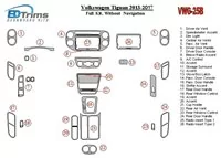 Volkswagen Tiguan 2013-UP volledige set, zonder NAVI interieur BD dashboardafwerkingsset - 2 Volkswagen Tiguan 2013-UP volledige set, zonder NAVI interieur BD dashboardafwerkingsset - 2