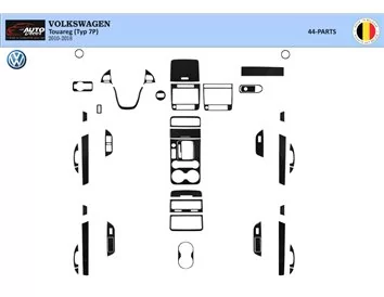 Volkswagen Touareg 2011-2017 Kit de garniture de tableau de bord intérieur 3D Dash Trim Dekor 35-Parts - 1